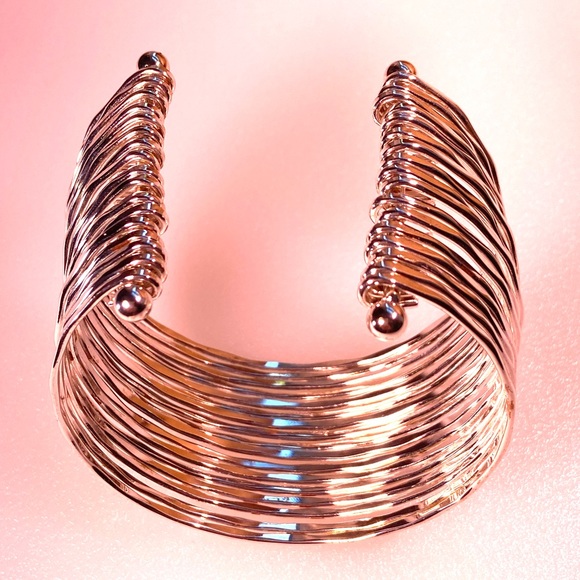 Silver Tone Stacking Look Cuff Bracelet - Picture 9 of 9